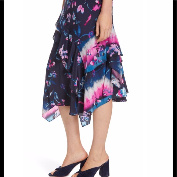 NWT TANYA TAYLOR Estrella Print Silk Midi Dress - Picture 4 of 14